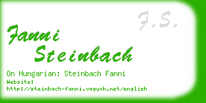 fanni steinbach business card